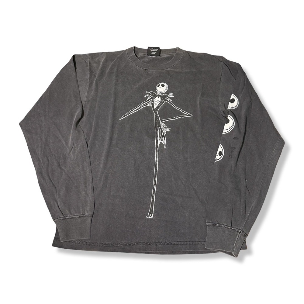 VTG Nightmare Before Christmas Shirt Men M Black Excellent Jack Skellington LS